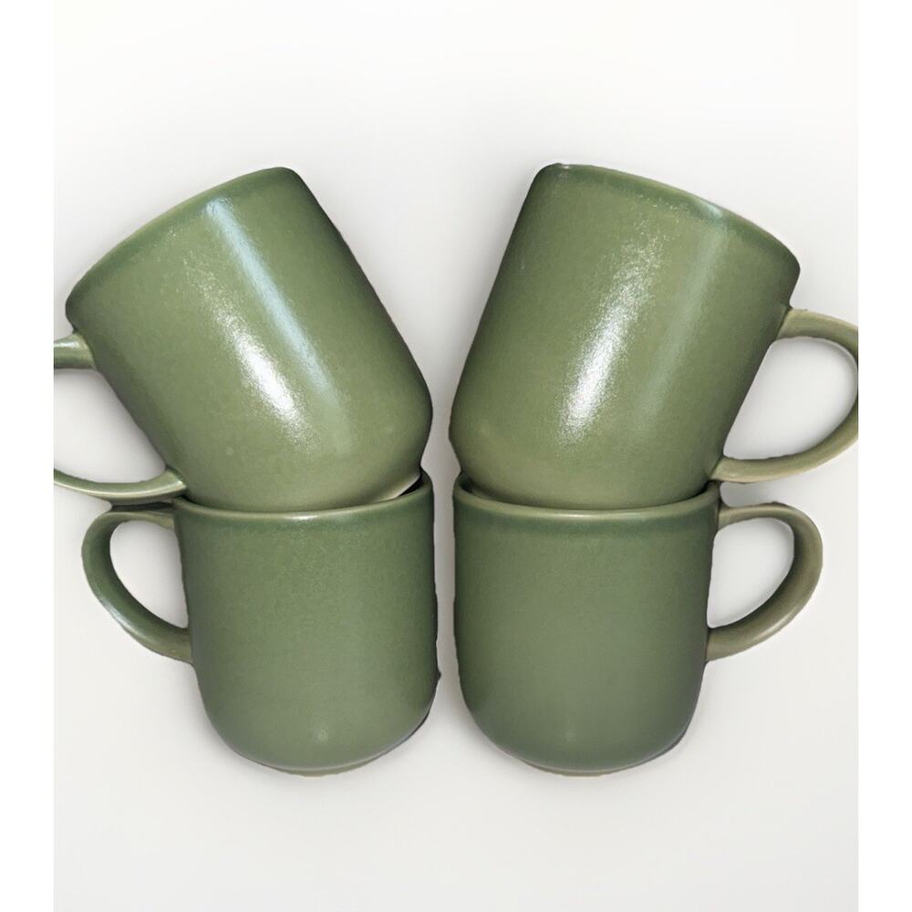 Williams Sonoma Terra Sage Green Stoneware Mug 10 Ounces Portugal Set Of 4